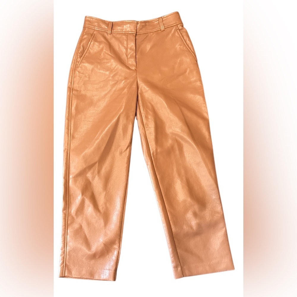 Babaton Pants women’s 4 light brown foux leather high rise